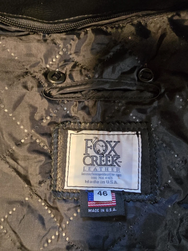 Chaqueta clásica de cuero para motocicleta Fox Creek talla 44 Foto 3 de 4