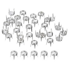 120Pcs 6mm/0.24" Rhinestone Claw Beads Nailhead for Craft Making, Silver White