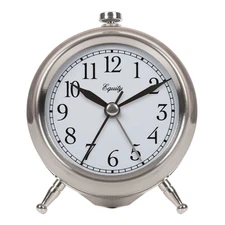 Equity 25655 Small Silver Metal Alarm Clock