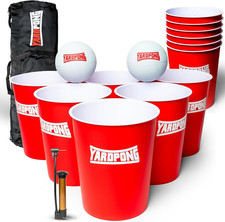 Yardpong   Giant Yard Pong and Basketball Game with 12 Buckets, 2 Balls, Carryin
