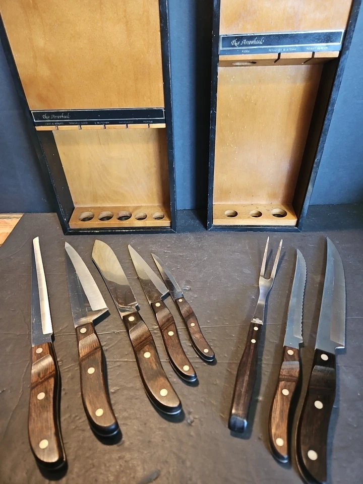 Juego de cuchillos de cocina vintage hechos en Estados Unidos ECHO ARROWHEAD de 8 piezas en total Foto 2 de 4