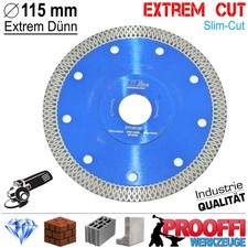 Diamant Trennscheibe 115 mm Feinsteinzeug Fliesen Granit 1.2 Extra Dünn Slim CUT