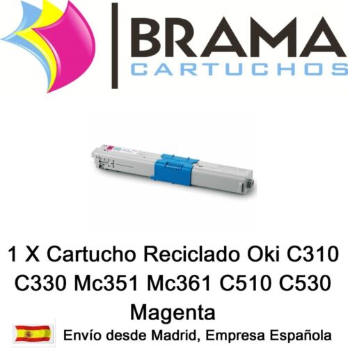 1X Cartucho reciclado Magenta Oki 44469705 C531DN,  MC 351, MC351DN, MC352DN - Imagen 1 de 1