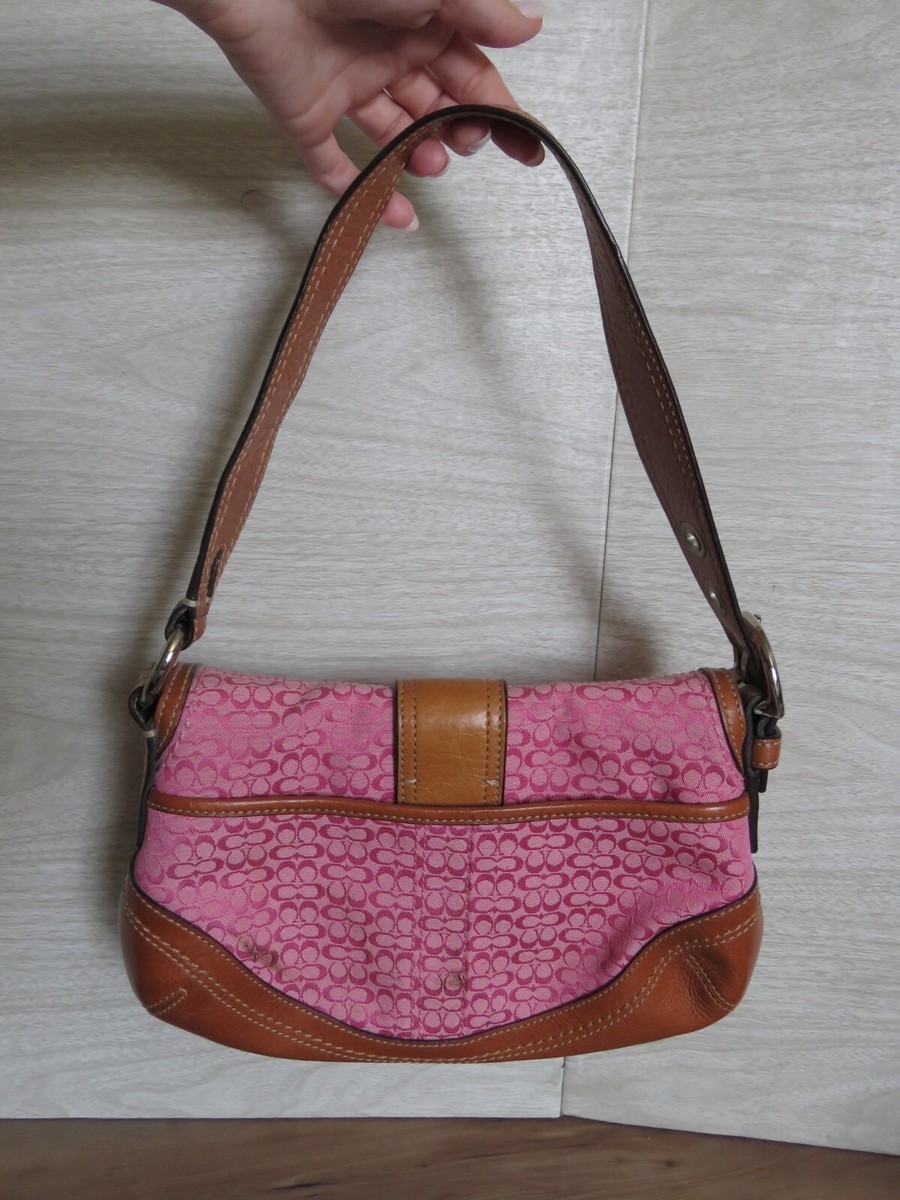 VTG Y2K Coach Signature C Canvas Pink Soho Shoulder Bag Purse