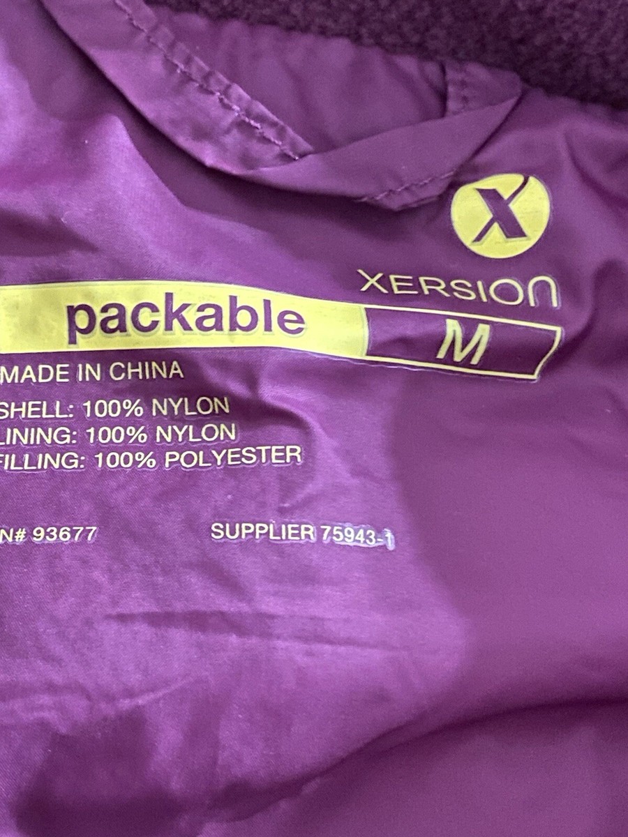 Xersion Packable Women Size Medium Puffer Vest Purple Full Zip | eBay