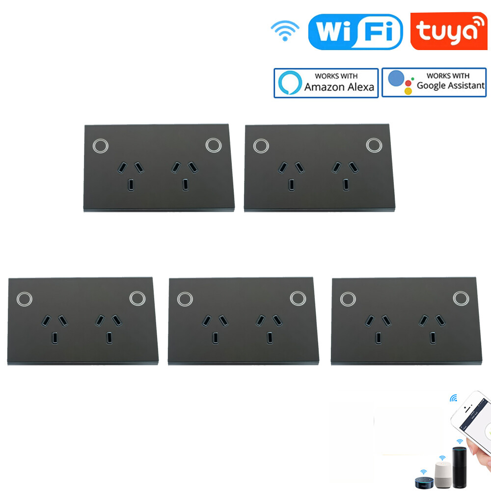 5PCS 10PCS WIFI Smart Home Socket Double GPO Power Point Wall Outlet