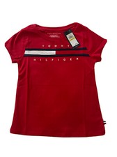 Tommy Hilfiger Girls Medium 8/10 Shirt Red Retail 24 NWT