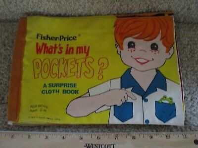 Vintage Fisher Price What S In My Pocket Soft Cloth Interactive Book For Boys Ebay