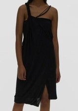  425 Helmut Lang Women's Black Scala Twist Sleeveless Shift Dress Size XL