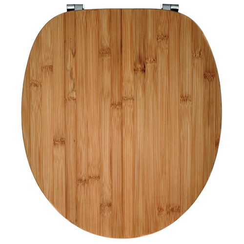 WC-Sitz Bambus Holz Toilettendeckel banjado O-Form Klobrille Klodeckel Bad - Bild 3 von 10