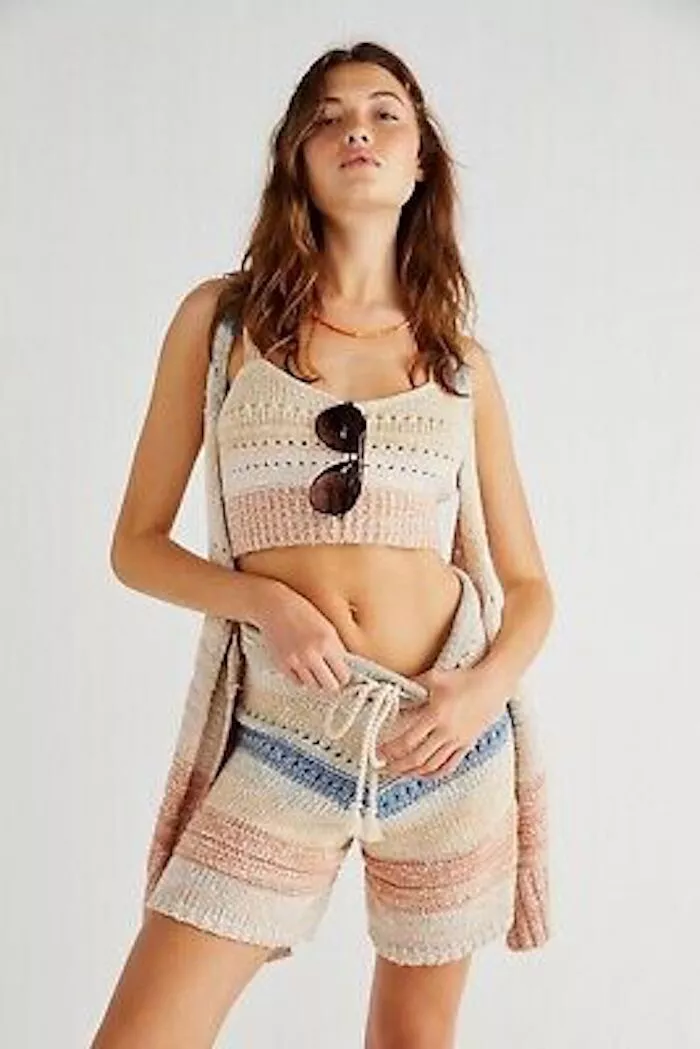 Knit sweater cheap short set