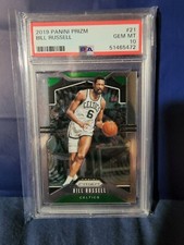 BILL RUSSELL PRIZM #21 PSA 10 GEM MINT! CELTICS HOF! Nba 1st black coach #6