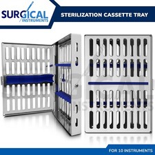 10 Instruments Dental Sterilization Cassette Box Rack Tray 5 X 7 German Grade
