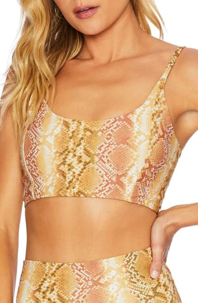 Beach Riot Golden Snakeskin Bra Sports Top Size Small in