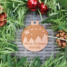 Personalised Santa Christmas Tree Bauble, Tree D cor