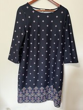 Talbots 3/4 Sleeve Navy Floral Paisley Dress Women’s Size Large Business Casual