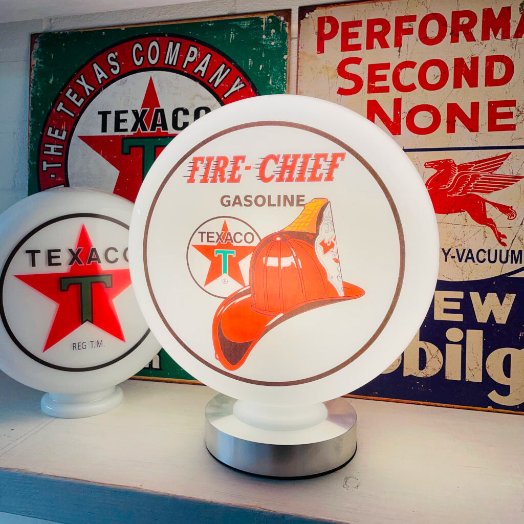 Texaco Fire Chief Medium 10 inch Gas Pump Globe, Oil and Petrol ...