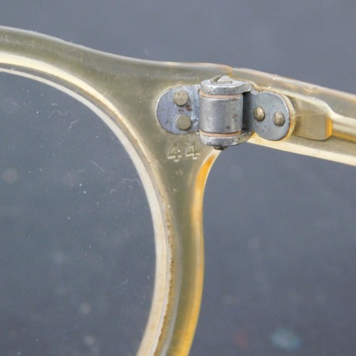 VTG AO Safety Glasses American Optical Celluloid Clear Flat MCM Wrap Around 50s? - Picture 8 of 12