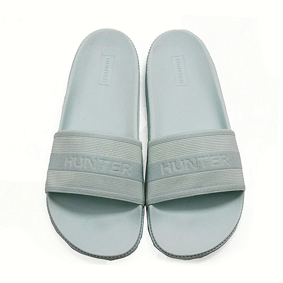 Womens Hunter Slides Original Elastic Logo Slide Sandals NEW eBay
