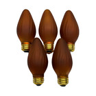 Set of 5 25w Amber Flame "Mazda" Painted Light Bulbs for Art Deco Lighting