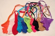 Men's G String Thong Expandable STOCKING MISSILE Push Out Torpedo SEXY FISHNET