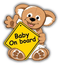 Baby On Board Sign Teddy Bear Car Bumper Sticker Decal