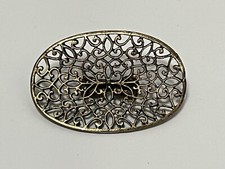 Vintage Large Shoe Fur Clips Buckles Brass Tone