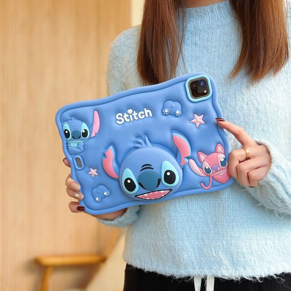 3D Wave Lilo Stitch Silicone Case For iPad 7/8/9th Gen 10.2' Mini 6 Air4 11' UK - Image 2 of 4