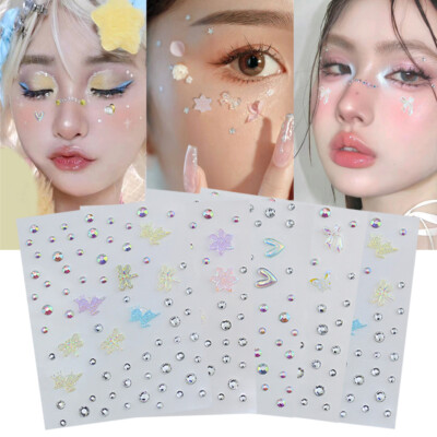 Strass-Gesichts-Make-Up-Aufkleber Gesichtsschmuck Schmetterlings-Strass- ψ