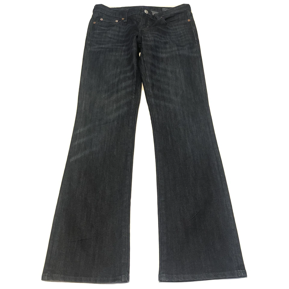 Pantalones de mezclilla para mujer Martin & OSA talla 28 tiro bajo ajustados bootcut elásticos azules Foto 2 de 4