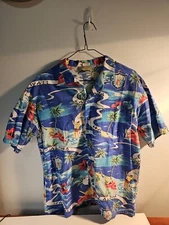 Vintage Fast Breakers Shirt Scene Hawaiian Pattern Hawaii Men's Size L