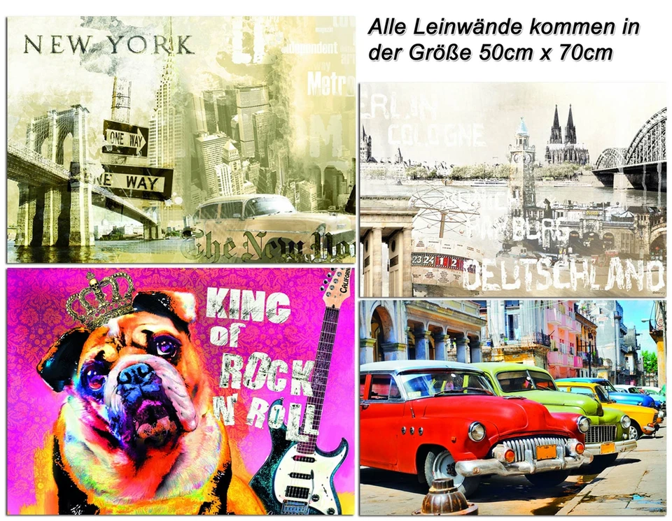 Leinwand Bild Nostalgie live style 50x70 cm Foto Druck Wandbild Keilrahmen - Bild 1 von 1