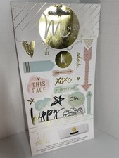Paquete de 26 pegatinas de iconos de máquina de papel de aluminio Minc artesanías Heidi Swapp
