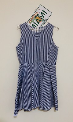 Blue And White stripe Mini Dress M | eBay