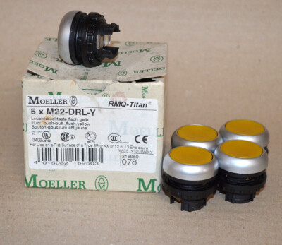 Eaton MOELLER M22-DRL-Y Leuchtdrucktaste gelb 216950 NEU OVP 5 Stück=1 VPE