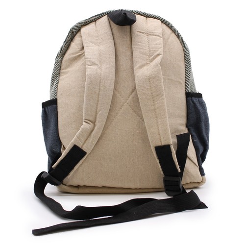 Small Hemp & Cotton Backpack - Eco Friendly Ethnic Hippy Fabric Rucksack Bag - Picture 15 of 27