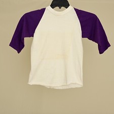Vintage Original Russell Athletic Purple Baseball T-Shirt Size YS