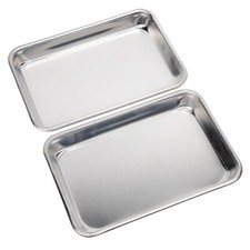 KITCHENATICS Premium Toaster Oven Pans, 1/8 Aluminum Baking Sheet, 2-Pcs