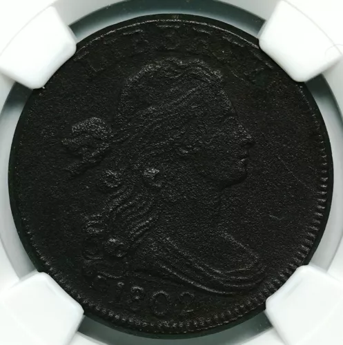 1802 Draped Bust Large Cent NGC AU-Details (Environmental Damage)