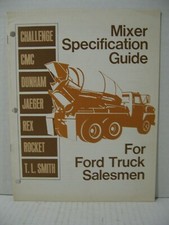 1971 Ford Mixer Specification Guide Brochure For Ford Truck Salesman