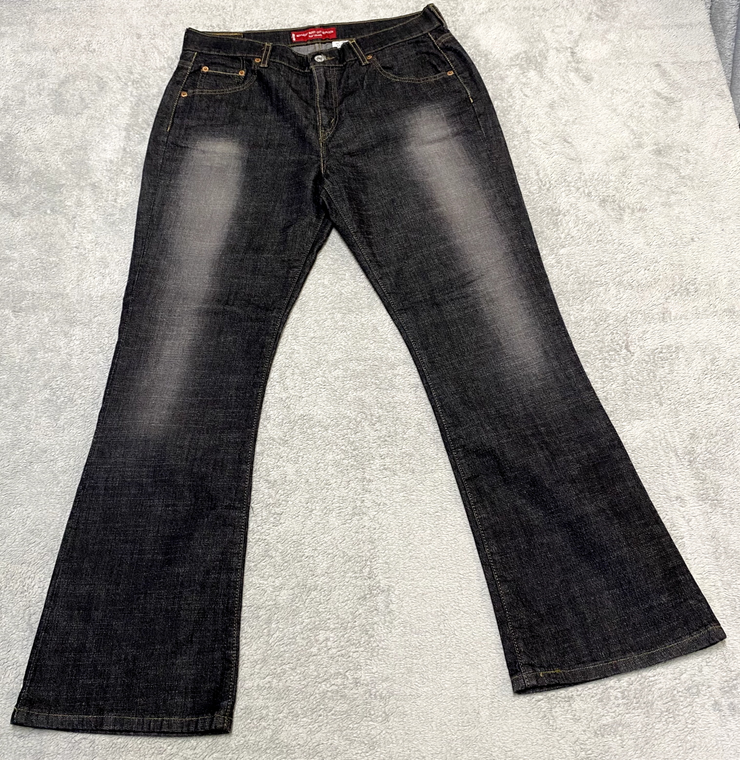 VTG Levis Nouveau 515 Jeans Womens 12 Black Boot Cut Low Rise Dark Wash Stretch