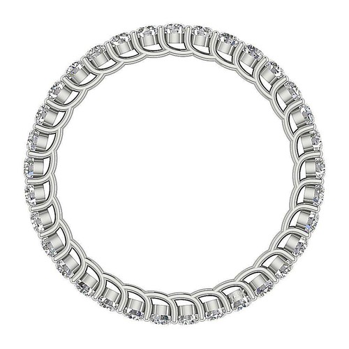 Eternity Anniversary Stackable Ring SI1 G 1.30 Carat Round Diamond 14K Rose Gold - Picture 3 of 8