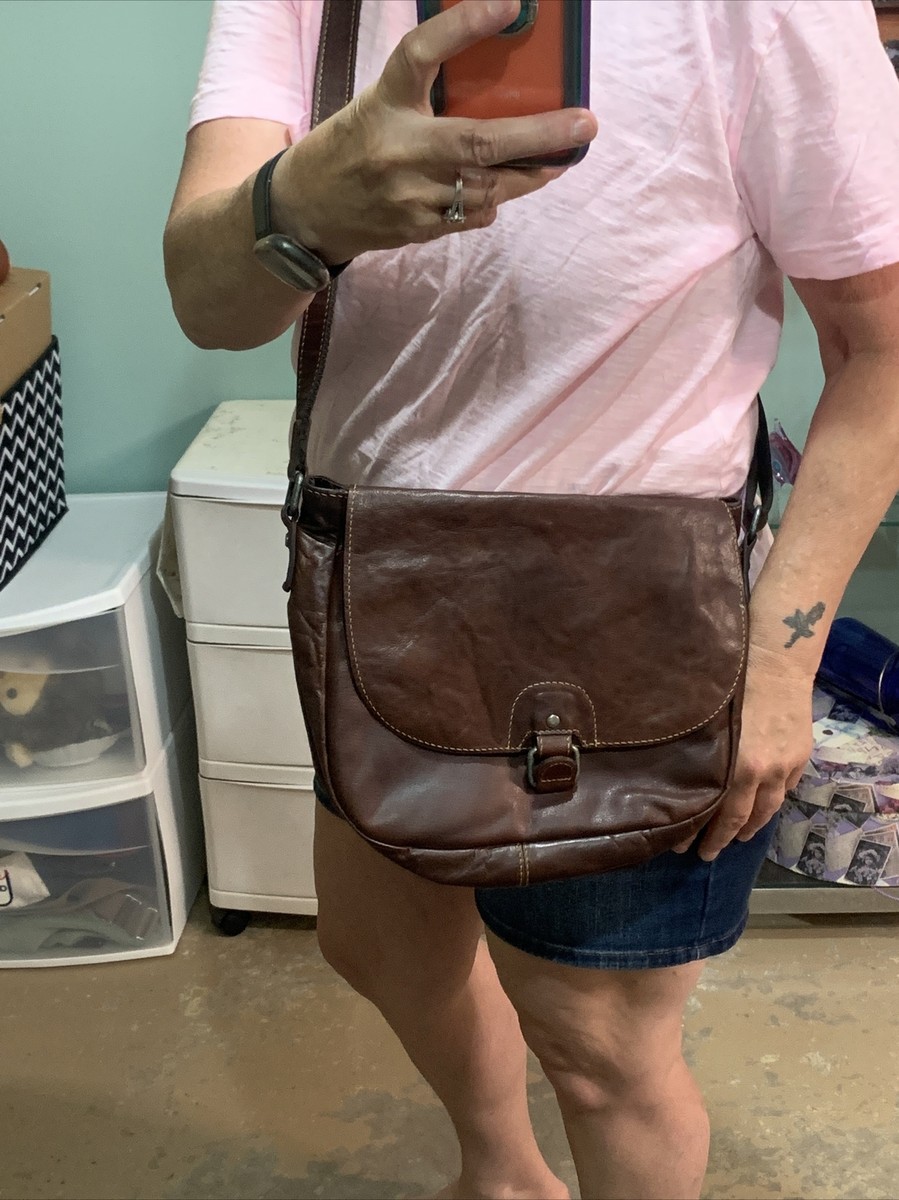 Vintage Jack Georges Brown Leather Flap Messenger Bag | eBay display picture 1