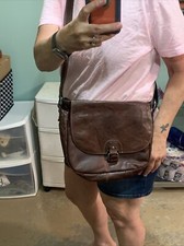 Vintage Jack Georges Brown Leather Flap Messenger Bag