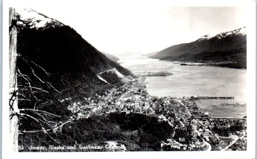 JUNEAU, Alaska AK Gastineau Channel RPPC - Postcard - 第 1/2 張圖片