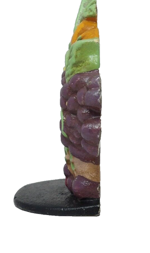 Fruit in a Basket Cast Iron Doorstop Vintage Painted Watermelon Pineapple Color - Picture 3 of 17