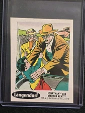 1978 DC Comics Langendorf Bread Superman Sticker  #8 Jonathan And Martha Kent