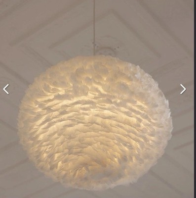 Real Goose Feather Pendant Light EOS Umage;  White; 13.8 Width