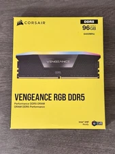 Corsair Vengeance RGB DDR5-6400 96GB (4x24GB) 32-40-40-84 1.4V RAM (Black)
