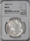 1883-CC  $1  MORGAN SILVER DOLLAR  "CARSON CITY"  NGC MS63  #8672755-007